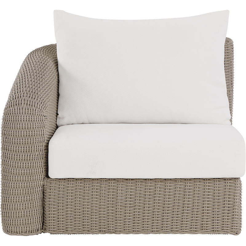 Meridian Furniture Seacrest Cream Water Resistant Fabric Patio Left Arm Chair