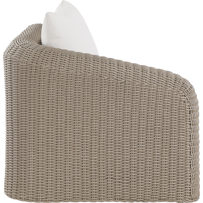 Meridian Furniture Seacrest Cream Water Resistant Fabric Patio Left Arm Chair