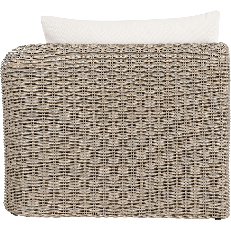 Meridian Furniture Seacrest Cream Water Resistant Fabric Patio Right Arm Chair