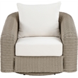 Meridian Furniture Seacrest Cream Water Resistant Fabric Patio Swivel Chair