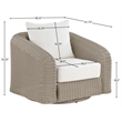 Meridian Furniture Seacrest Cream Water Resistant Fabric Patio Swivel Chair