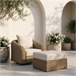 Meridian Furniture Seacrest Beige Water Resistant Fabric Patio Ottoman Table