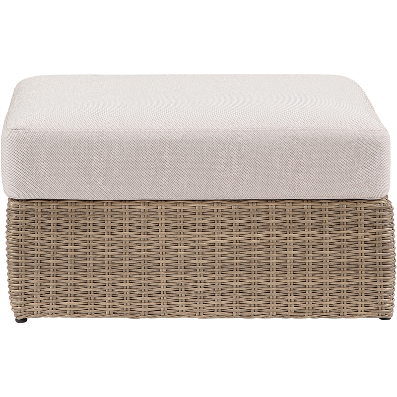 Meridian Furniture Seacrest Beige Water Resistant Fabric Patio Ottoman Table