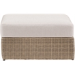 Meridian Furniture Seacrest Beige Water Resistant Fabric Patio Ottoman Table