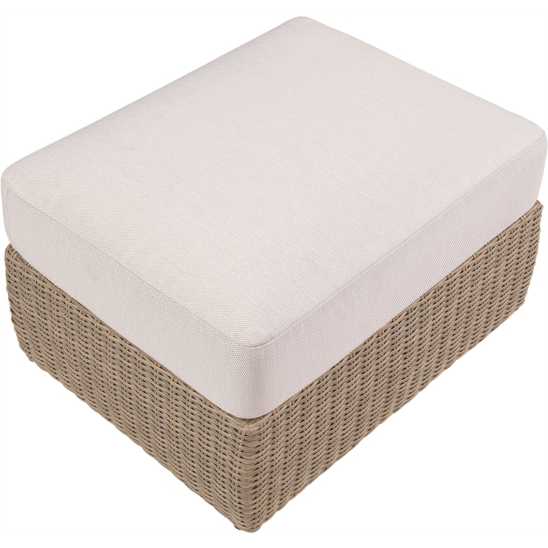 Meridian Furniture Seacrest Beige Water Resistant Fabric Patio Ottoman Table