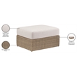 Meridian Furniture Seacrest Beige Water Resistant Fabric Patio Ottoman Table