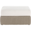 Meridian Furniture Seacrest Cream Water Resistant Fabric Patio Ottoman Table