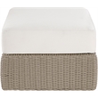 Meridian Furniture Seacrest Cream Water Resistant Fabric Patio Ottoman Table