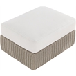 Meridian Furniture Seacrest Cream Water Resistant Fabric Patio Ottoman Table