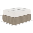 Meridian Furniture Seacrest Cream Water Resistant Fabric Patio Ottoman Table