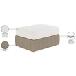 Meridian Furniture Seacrest Cream Water Resistant Fabric Patio Ottoman Table