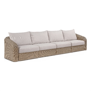 Meridian Furniture Seacrest 155.25&quot Beige Water Resist Fabric Patio Sofa
