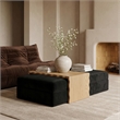 Meridian Furniture Woodra Black Velvet Upholstered Coffee Table/Ottoman