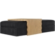 Meridian Furniture Woodra Black Velvet Upholstered Coffee Table/Ottoman