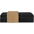 Meridian Furniture Woodra Black Velvet Upholstered Coffee Table/Ottoman