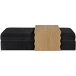 Meridian Furniture Woodra Black Velvet Upholstered Coffee Table/Ottoman