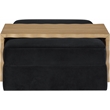 Meridian Furniture Woodra Black Velvet Upholstered Coffee Table/Ottoman