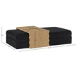 Meridian Furniture Woodra Black Velvet Upholstered Coffee Table/Ottoman