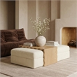 Meridian Furniture Woodra Cream Velvet Upholstered Coffee Table/Ottoman