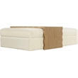 Meridian Furniture Woodra Cream Velvet Upholstered Coffee Table/Ottoman