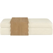 Meridian Furniture Woodra Cream Velvet Upholstered Coffee Table/Ottoman