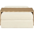 Meridian Furniture Woodra Cream Velvet Upholstered Coffee Table/Ottoman