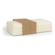 Meridian Furniture Woodra Cream Velvet Upholstered Coffee Table/Ottoman