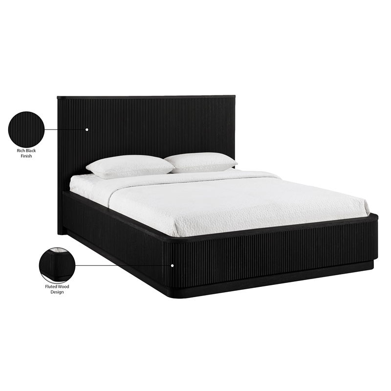 Meridian Furniture Astrid Black Solid Wood And Oak Veneer King Bed