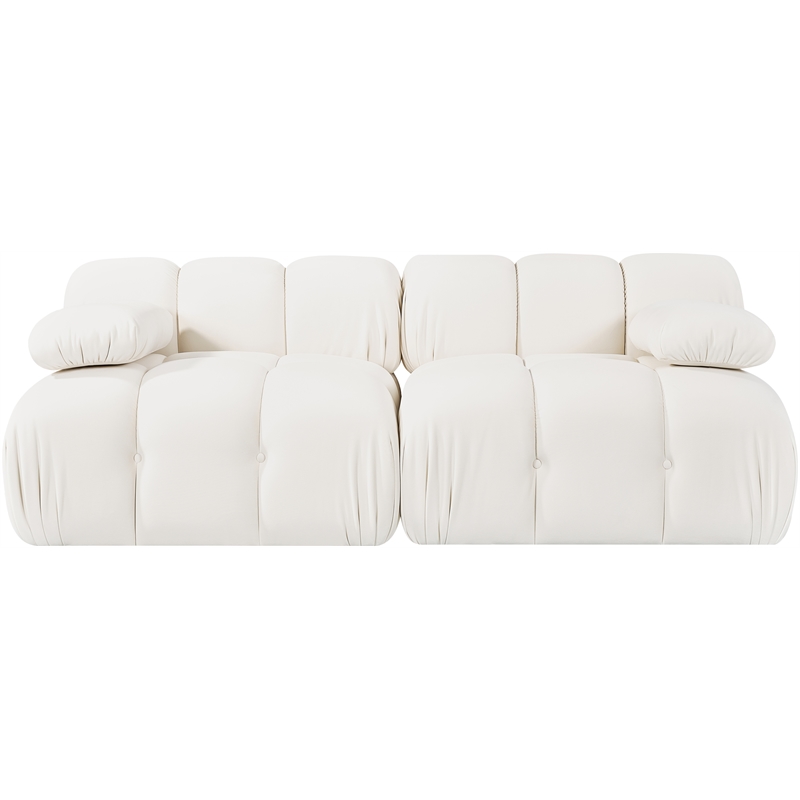 Meridian Furniture Orin Cream Velvet Performance Fabric 2 pc. Modular Sofa