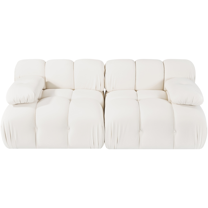 Meridian Furniture Orin Cream Velvet Performance Fabric 2 pc. Modular Sofa