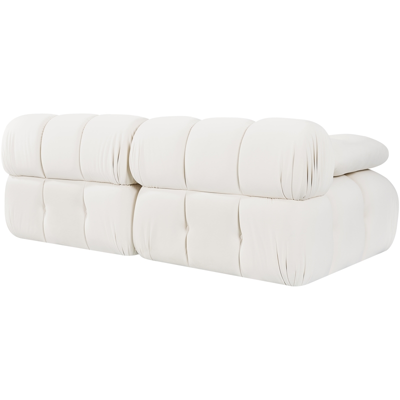 Meridian Furniture Orin Cream Velvet Performance Fabric 2 pc. Modular Sofa