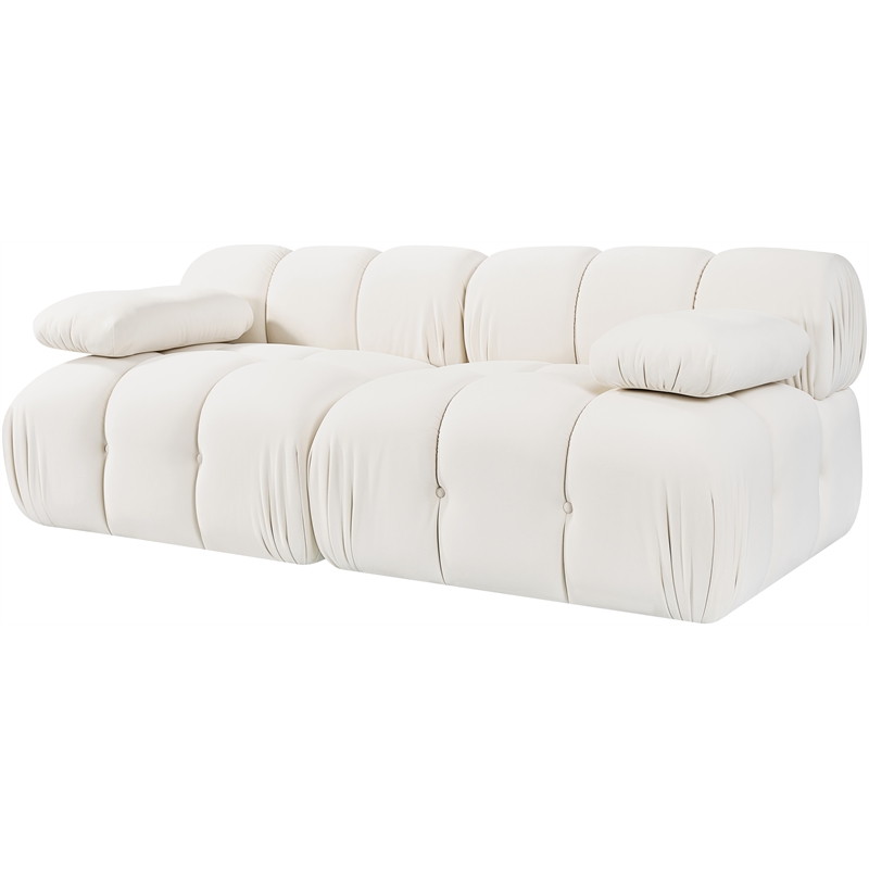 Meridian Furniture Orin Cream Velvet Performance Fabric 2 pc. Modular Sofa