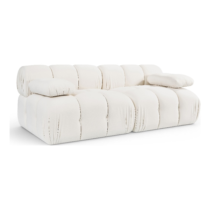 Meridian Furniture Orin Cream Velvet Performance Fabric 2 pc. Modular Sofa