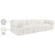 Meridian Furniture Orin Cream Velvet Performance Fabric 3 pc. Modular Sofa