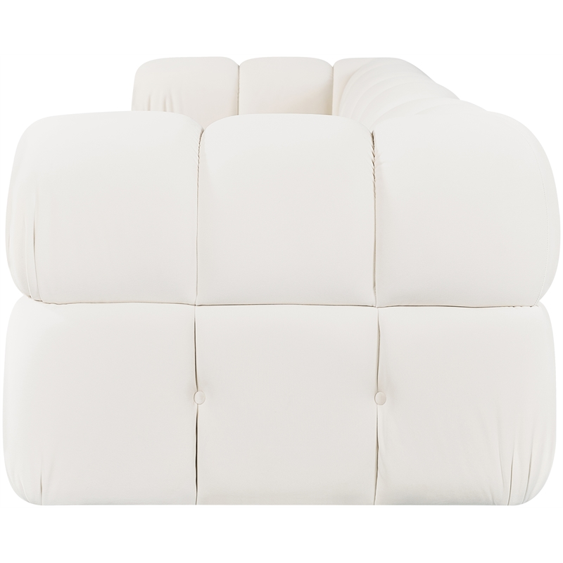 Meridian Furniture Orin Cream Velvet Performance Fabric 3 pc. Modular Sofa