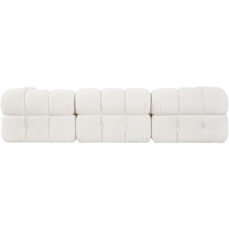 Meridian Furniture Orin Cream Velvet Performance Fabric 3 pc. Modular Sofa