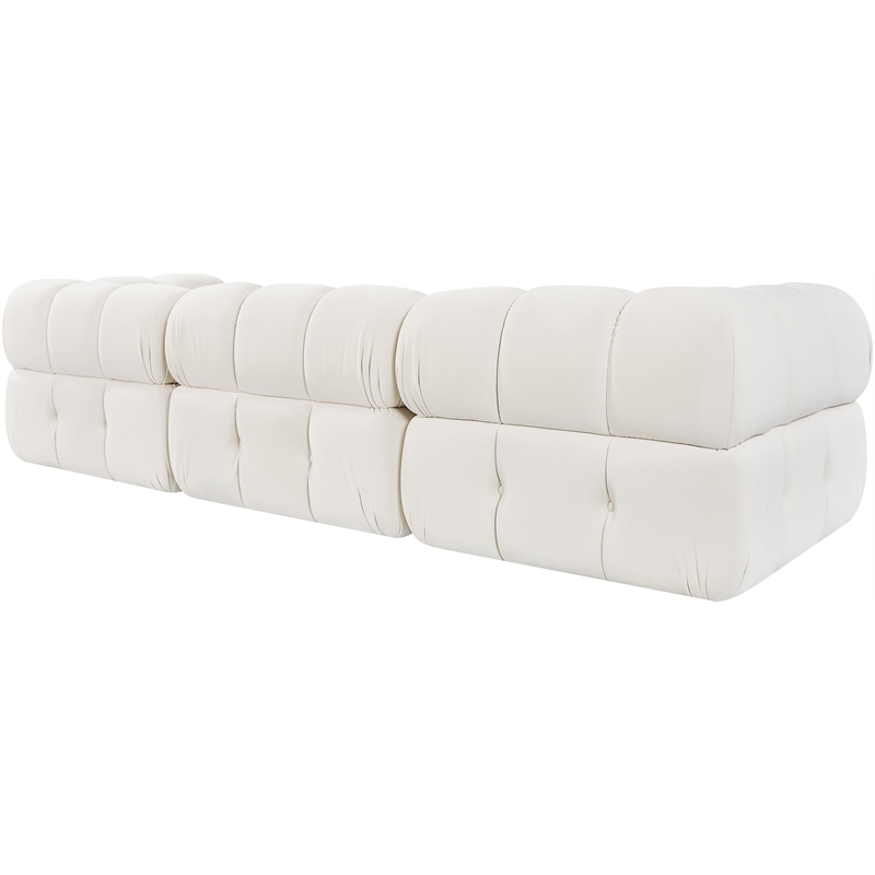 Meridian Furniture Orin Cream Velvet Performance Fabric 3 pc. Modular Sofa