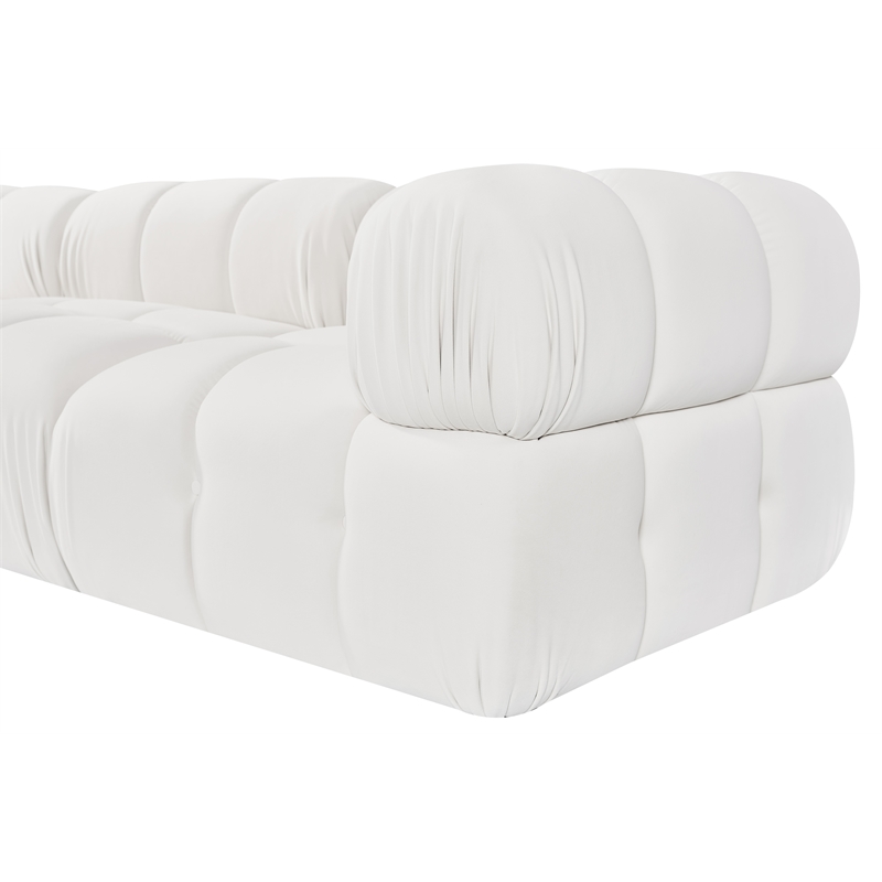 Meridian Furniture Orin Cream Velvet Performance Fabric 3 pc. Modular Sofa