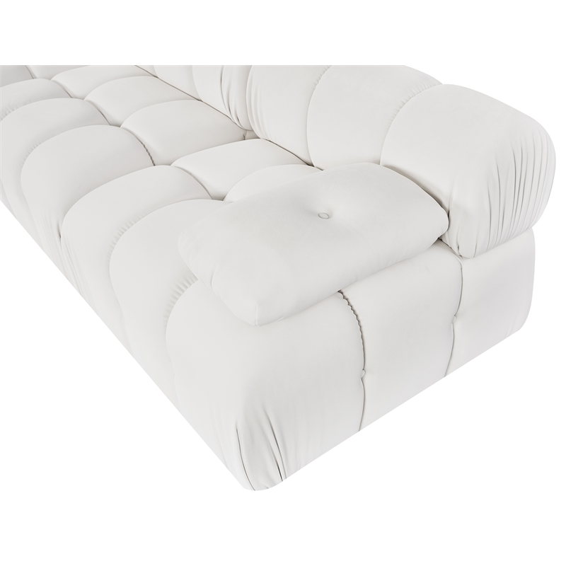 Meridian Furniture Orin Cream Velvet Performance Fabric 3 pc. Modular Sofa