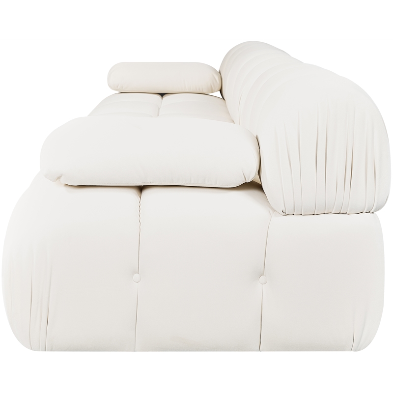 Meridian Furniture Orin Cream Velvet Performance Fabric 3 pc. Modular Sofa