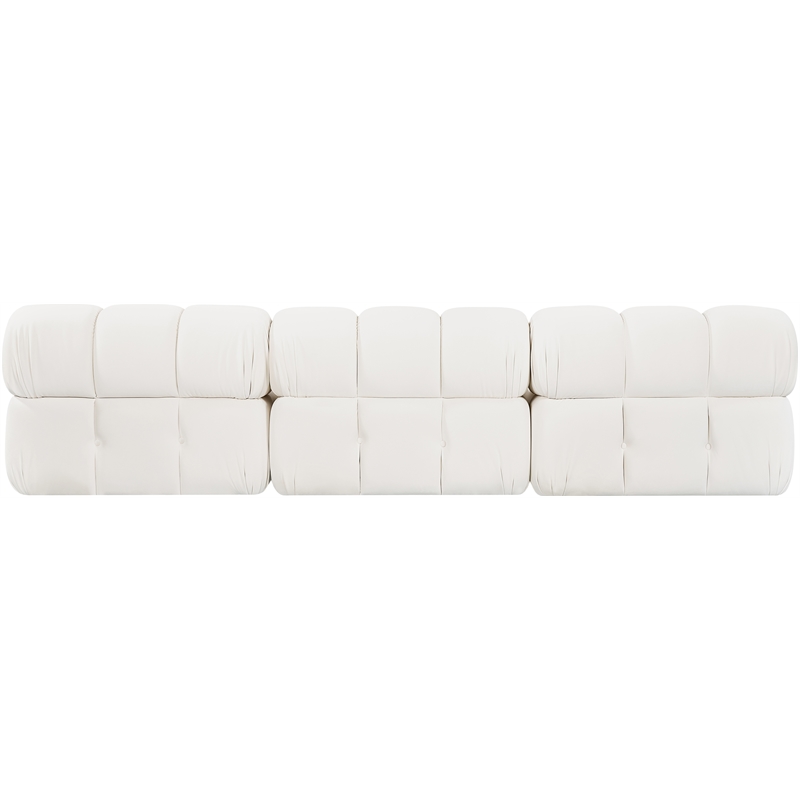 Meridian Furniture Orin Cream Velvet Performance Fabric 3 pc. Modular Sofa