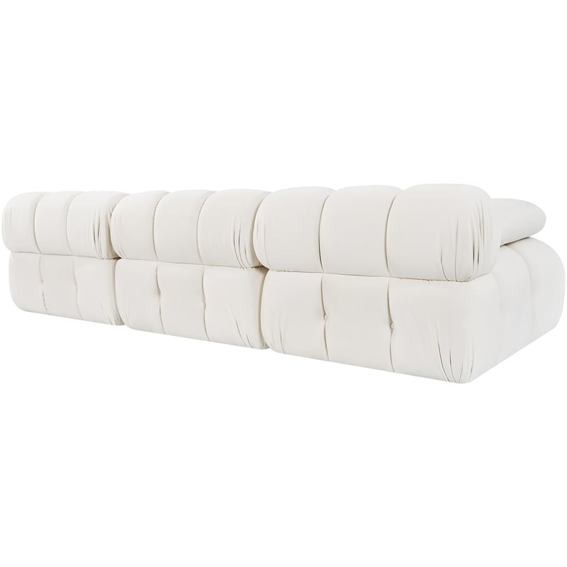 Meridian Furniture Orin Cream Velvet Performance Fabric 3 pc. Modular Sofa