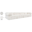 Meridian Furniture Orin Cream Velvet Performance Fabric 4 pc. Modular Sofa