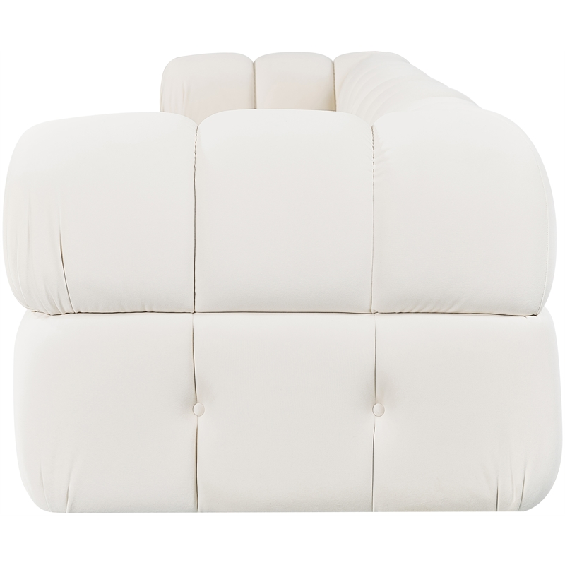 Meridian Furniture Orin Cream Velvet Performance Fabric 4 pc. Modular Sofa