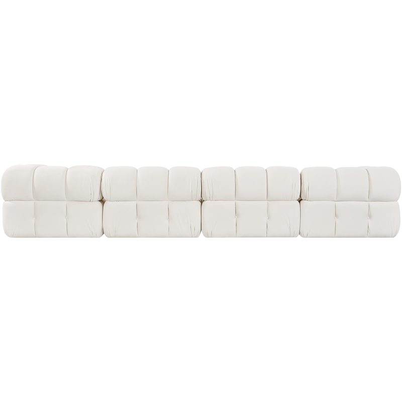 Meridian Furniture Orin Cream Velvet Performance Fabric 4 pc. Modular Sofa