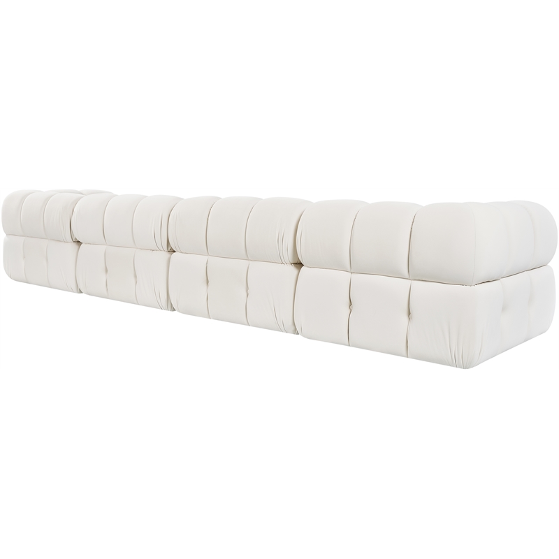Meridian Furniture Orin Cream Velvet Performance Fabric 4 pc. Modular Sofa
