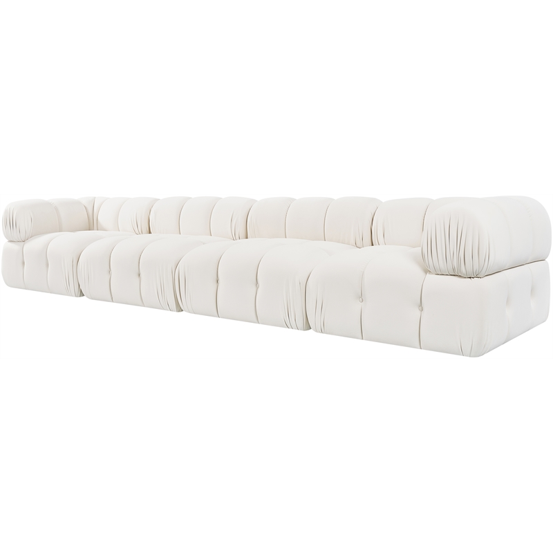 Meridian Furniture Orin Cream Velvet Performance Fabric 4 pc. Modular Sofa
