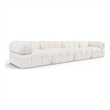 Meridian Furniture Orin Cream Velvet Performance Fabric 4 pc. Modular Sofa
