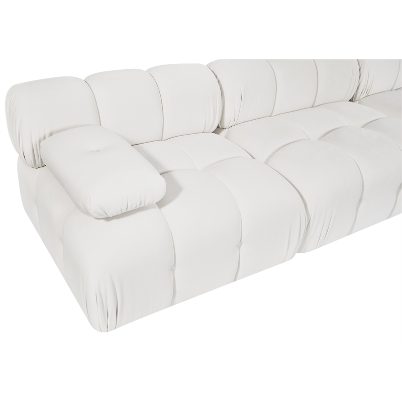 Meridian Furniture Orin Cream Velvet Performance Fabric 4 pc. Modular Sofa