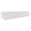 Meridian Furniture Orin Cream Velvet Performance Fabric 4 pc. Modular Sofa
